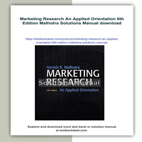 Marketing Research An Applied Orientation 6th Edition Malhotra Solutions Manual