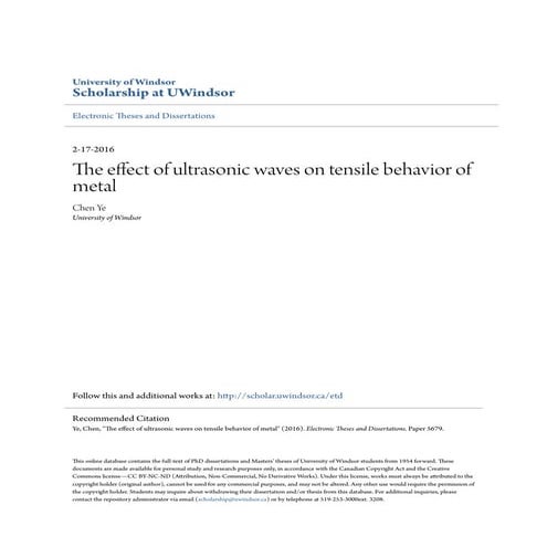The effect of ultrasonic waves on tensile behavior of metal | PDF