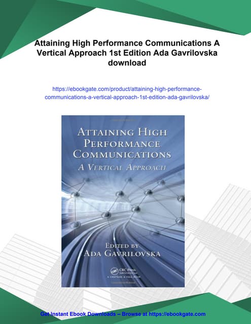 Attaining High Performance Communications A Vertical Approach 1st Edition Ada...