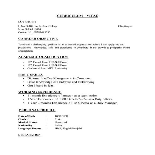 himmat resume | DOC