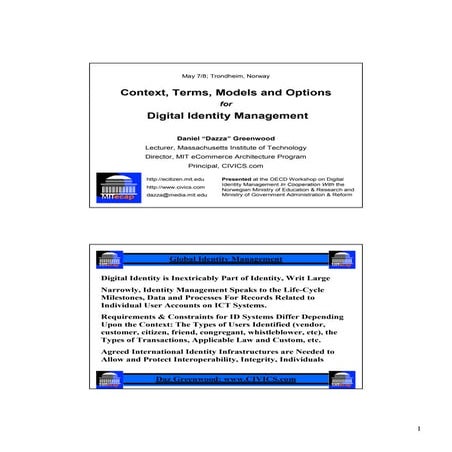 Daniel "Dazza" Greenwood's Keynote Address on Digital Identity to the OECD in...