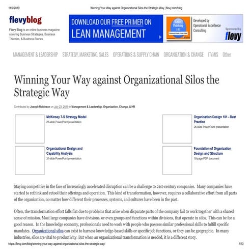 [Whitepaper] Winning Your Way against Organizational Silos the ...