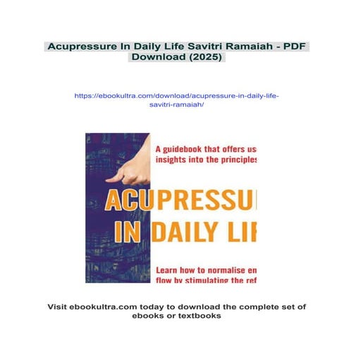 Acupressure In Daily Life Savitri Ramaiah