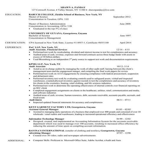 Shawn A Panday Resume April 2015