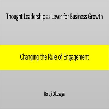 Thought Leadership - Changing the Rules of Engagement