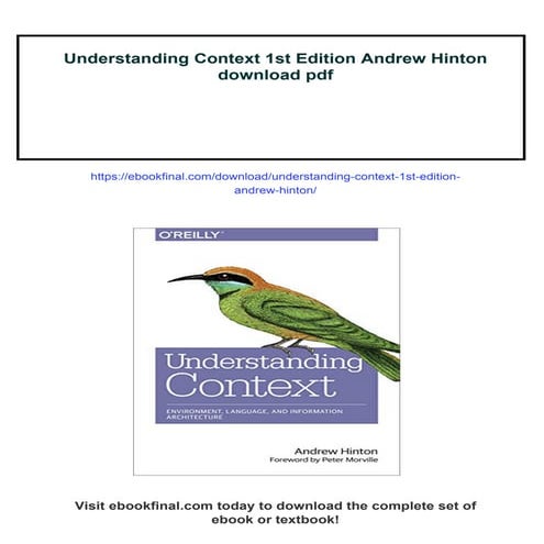 Understanding Context 1st Edition Andrew Hinton