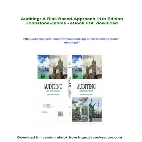 Auditing: A Risk Based-Approach 11th Edition Johnstone-Zehms - eBook PDF