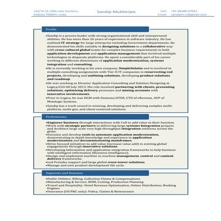 Sandip Mukherjee CV