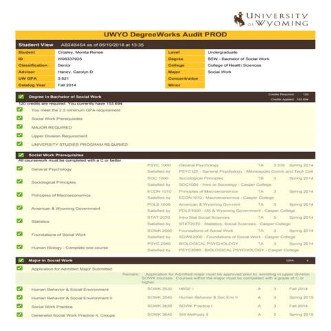 Degree Transcript | PDF