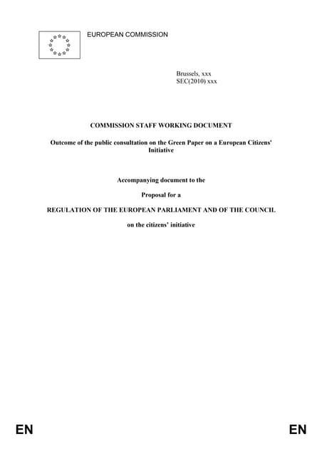 ECI Summary from the Commission