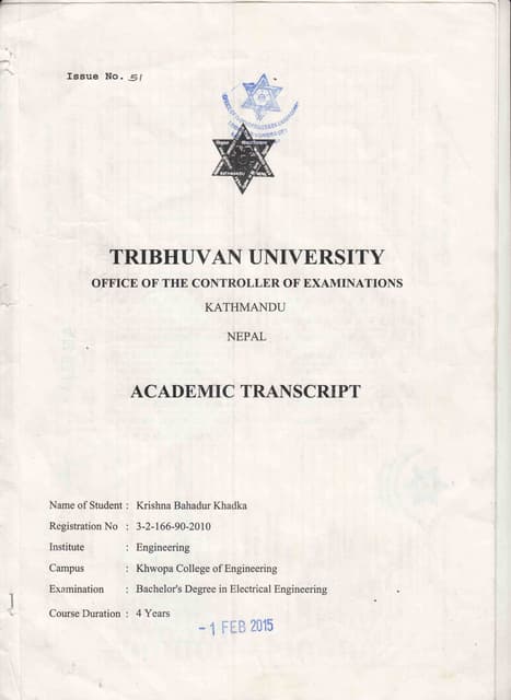Master Transcript | PDF