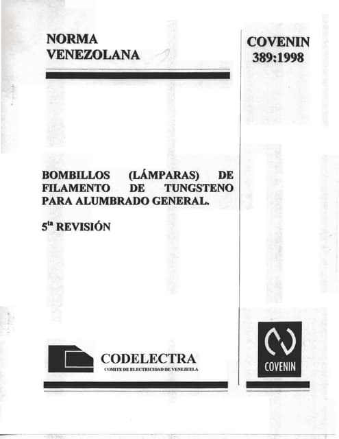 COVENIN 389-98 bombillos de uso general