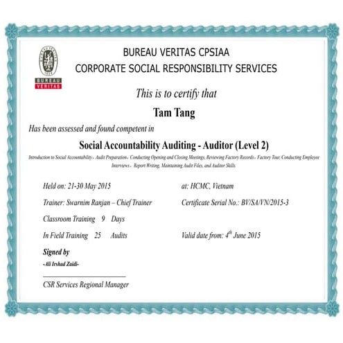 Tu_Participation Certificate_AA Level | PDF