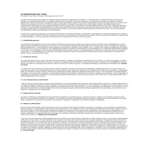 38 Beneficios del Yoga