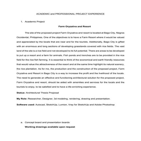 Presentation boards and working drawings | PDF