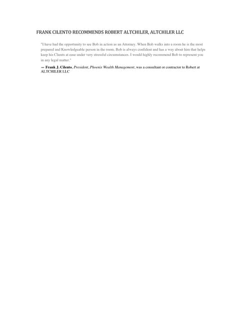 ILENE FELDMAN RECOMMENDS ROBERT Y | PDF