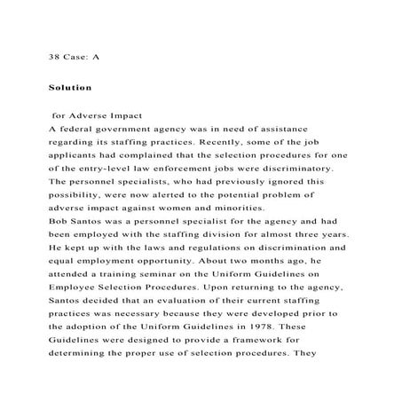 38 Case A Solution for Adverse ImpactA federal government agen.docx