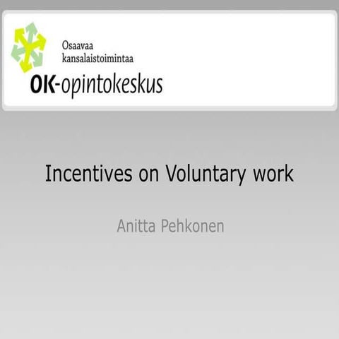 Incentives to Voluntary work | PPTX