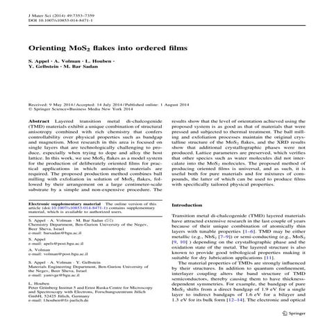 Orienting MoS2 flakes into ordered films