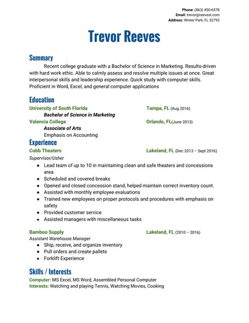 Trevor Reeves presentations