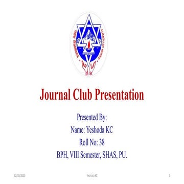  Journal club presentation