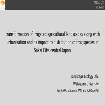 Transformation of irrigated agricultural landscapes along with urbanization a...