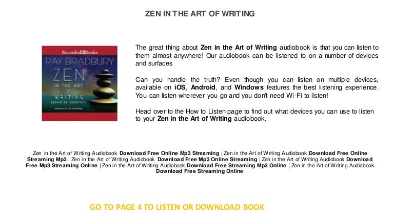 Zen and the art of writing - citipasa