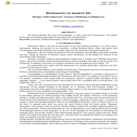 Dictionaries in modern life