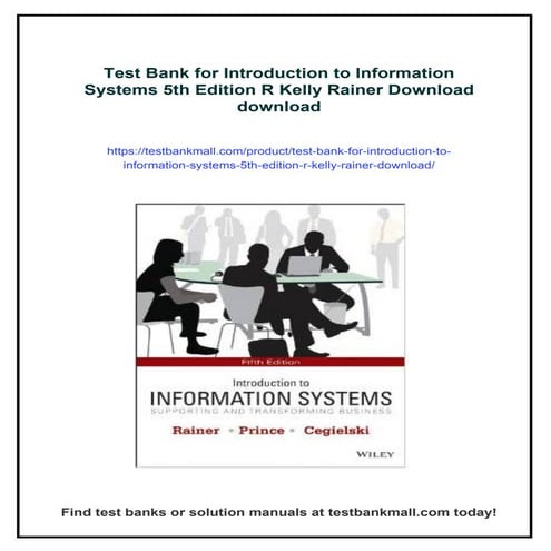 TESTBANK for Introduction to Information Systems 5th Canadian Edition R ...
