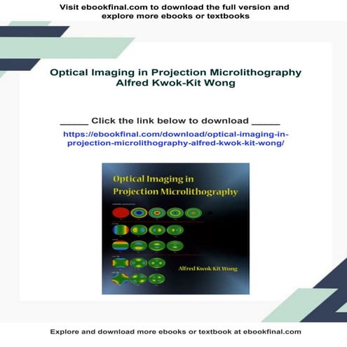 Optical Imaging in Projection Microlithography Alfred Kwok-Kit Wong | PDF