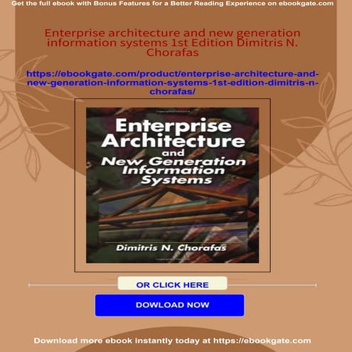 Enterprise architecture and new generation information systems 1st ...