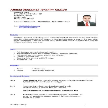Ahmed CV word | PDF