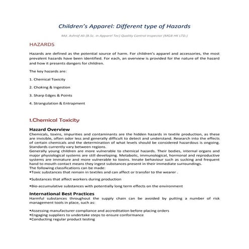 Children Apparel Hazards | PDF