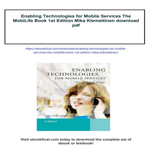 Enabling Technologies for Mobile Services The MobiLife Book 1st Edition ...