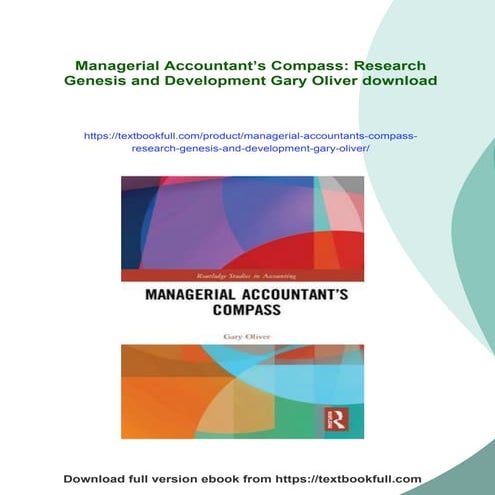 Managerial Accountant’s Compass: Research Genesis and Development Gary ...