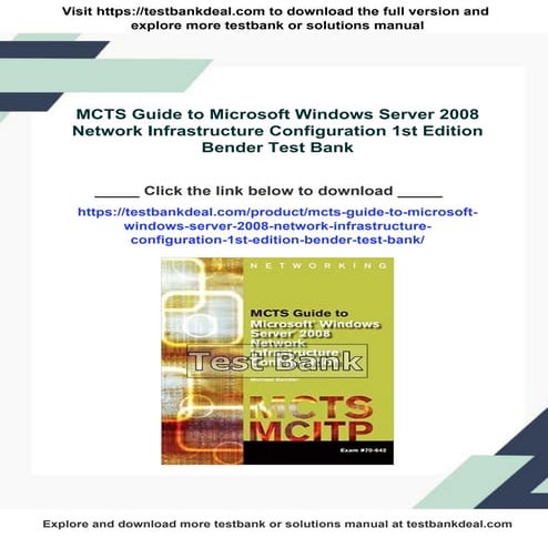 MCTS Guide to Microsoft Windows Server 2008 Network Infrastructure Configurat...