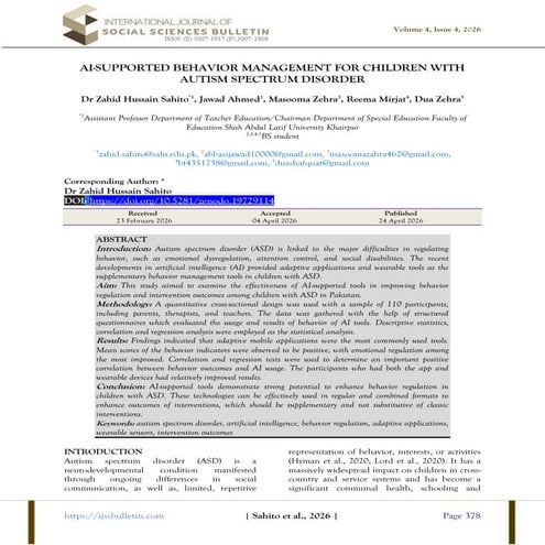 AI-Supported Behavior Management for Children with Autism Spectrum ...