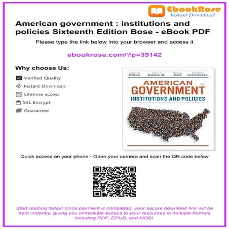 Comprehensive Guide to American Government: Institutions and Policies ...