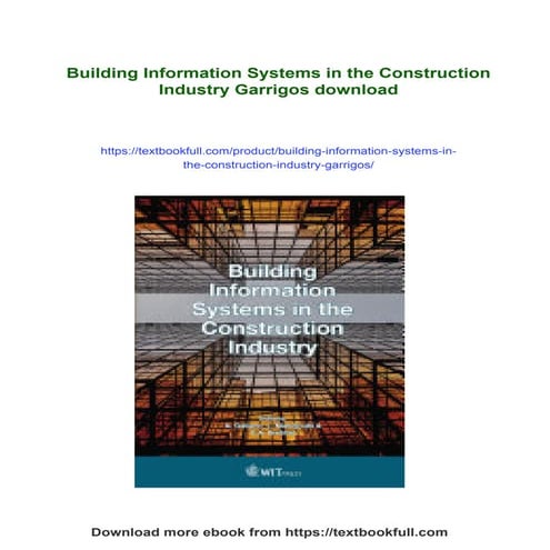Building Information Systems in the Construction Industry Garrigos