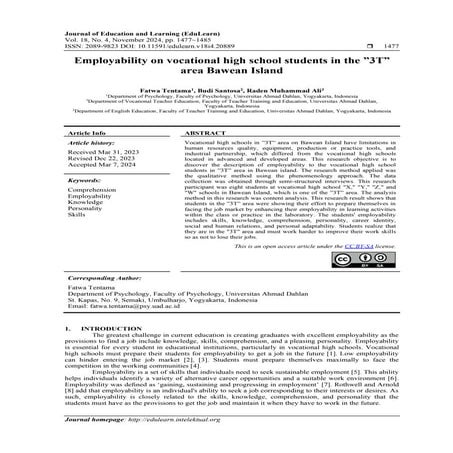 A Study on Identification of the Employability Skills Level among Arts ...