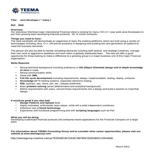 3920   Java Developers X 12