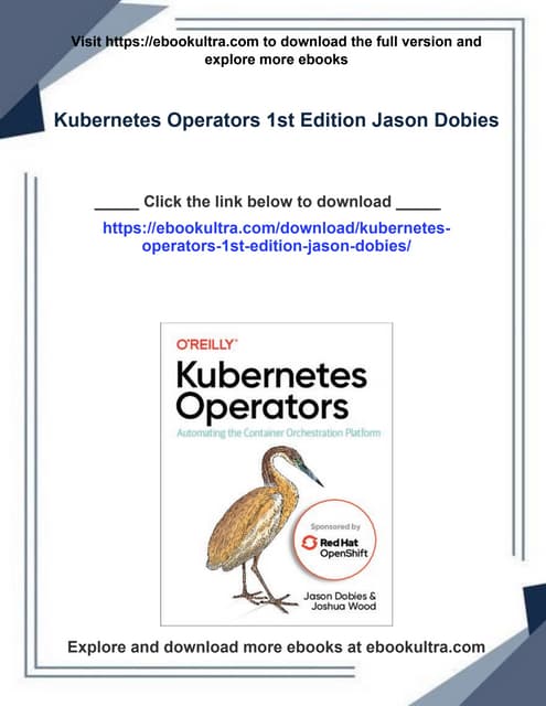 Kubernetes Operators 1st Edition Jason Dobies