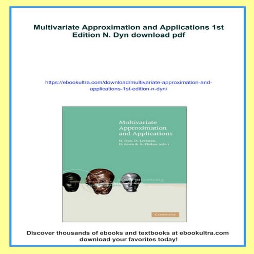 Multivariate Approximation and Applications 1st Edition N. Dyn