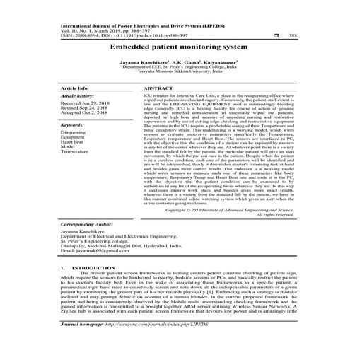 Embedded Patient Monitoring System