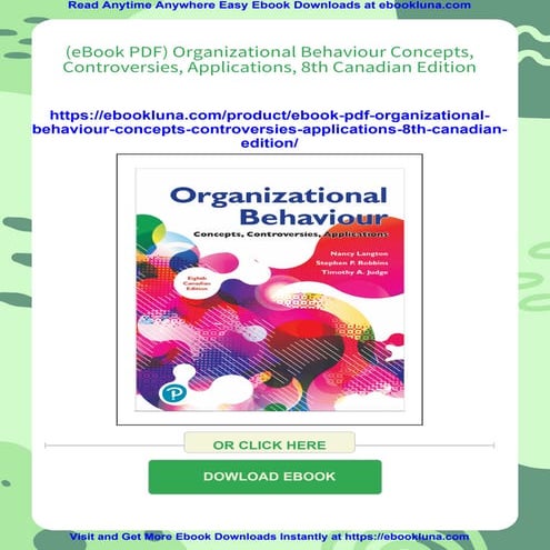 (eBook PDF) Organizational Behaviour Concepts, Controversies ...
