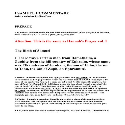 The 1 St Book Of Samuel | PPT