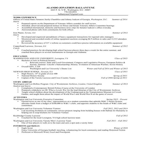 Jonathon Ballantyne's Resume