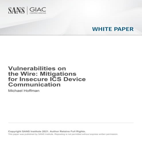 Vulnerabilities on the Wire: Mitigations for Insecure ICS Device Communication
