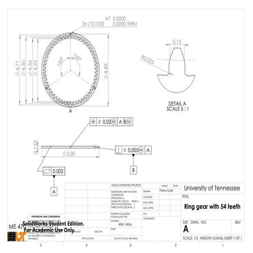 Engineering drawing of a spur gear | PPT