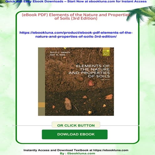 (eBook PDF) Elements of the Nature and Properties of Soils (3rd Edition)